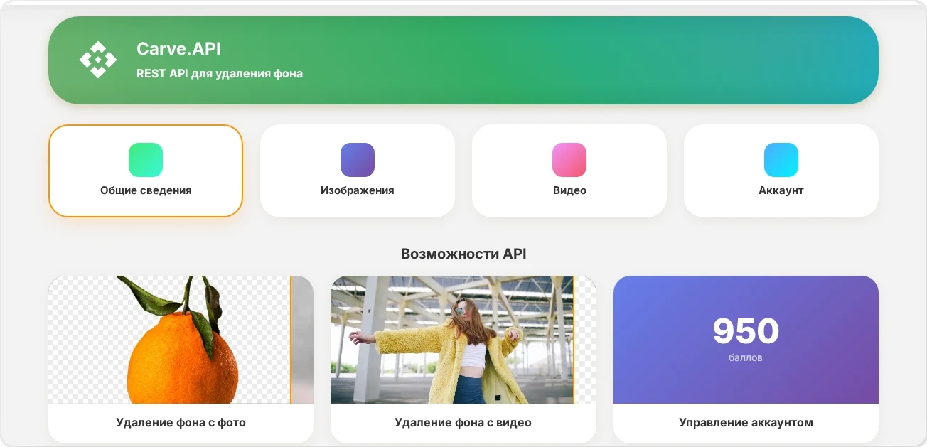 Документация API с разделом Видео